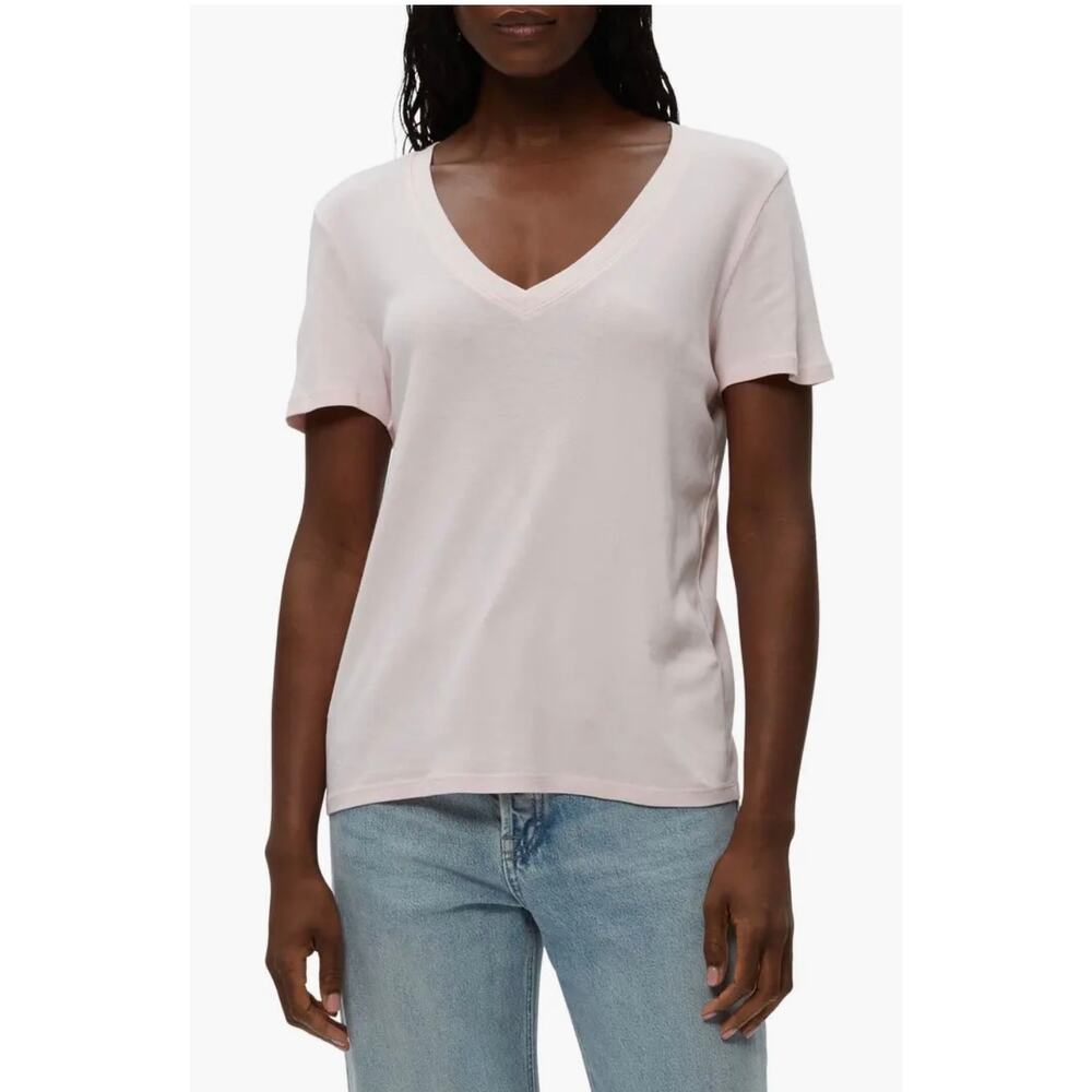 Michael Stars Daria V Neck Tee Bliss Pink NWT XS Cotton Basic Tee